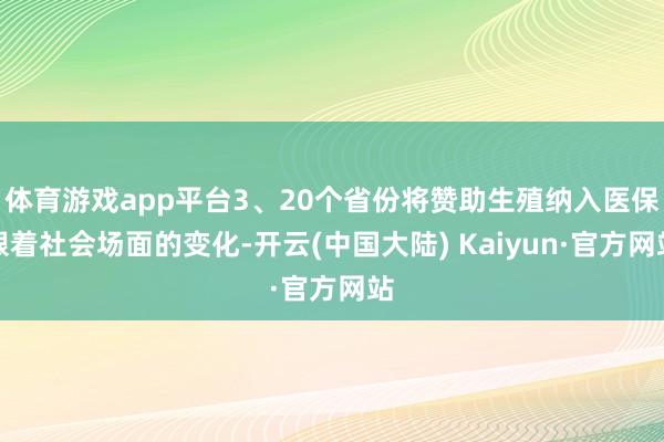 体育游戏app平台3、20个省份将赞助生殖纳入医保跟着社会场面的变化-开云(中国大陆) Kaiyun·官方网站