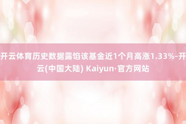 开云体育历史数据露馅该基金近1个月高涨1.33%-开云(中国大陆) Kaiyun·官方网站