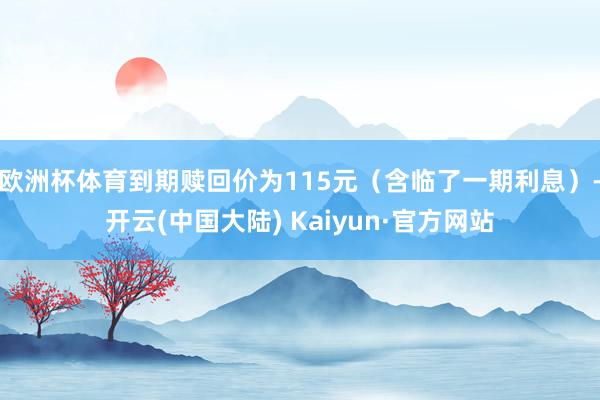 欧洲杯体育到期赎回价为115元（含临了一期利息）-开云(中国大陆) Kaiyun·官方网站