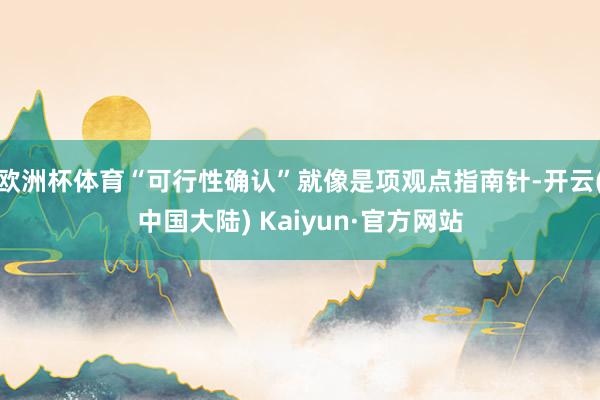 欧洲杯体育“可行性确认”就像是项观点指南针-开云(中国大陆) Kaiyun·官方网站