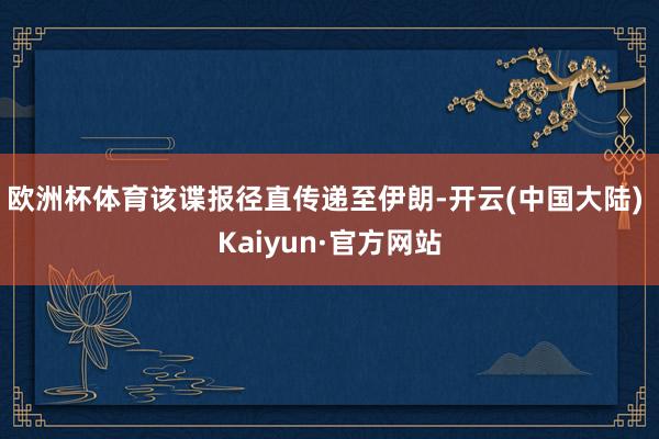 欧洲杯体育该谍报径直传递至伊朗-开云(中国大陆) Kaiyun·官方网站