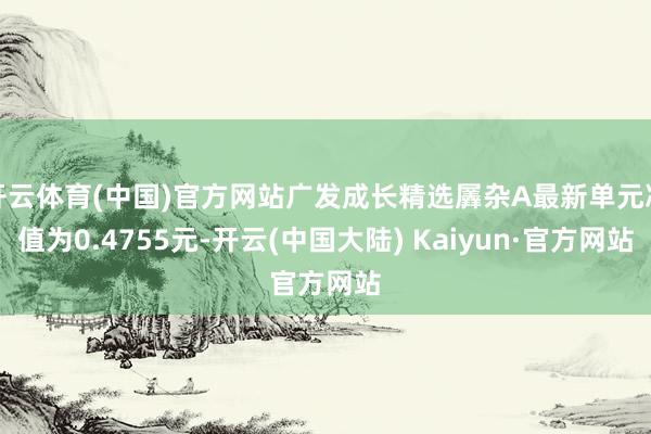 开云体育(中国)官方网站广发成长精选羼杂A最新单元净值为0.4755元-开云(中国大陆) Kaiyun·官方网站