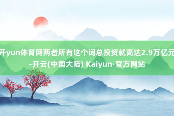 开yun体育网两者所有这个词总投资就高达2.9万亿元-开云(中国大陆) Kaiyun·官方网站