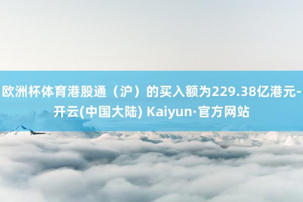 欧洲杯体育港股通（沪）的买入额为229.38亿港元-开云(中国大陆) Kaiyun·官方网站