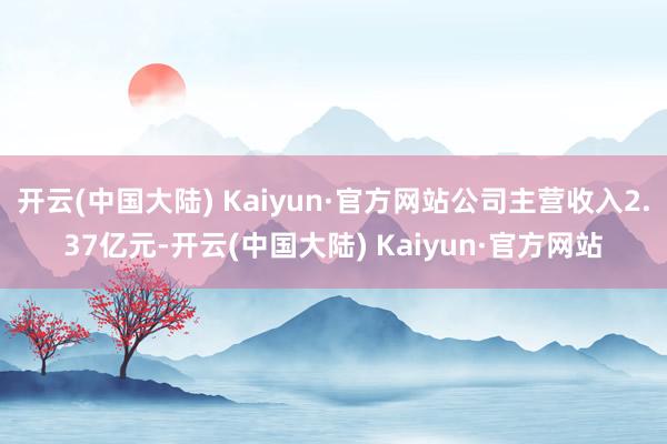 开云(中国大陆) Kaiyun·官方网站公司主营收入2.37亿元-开云(中国大陆) Kaiyun·官方网站