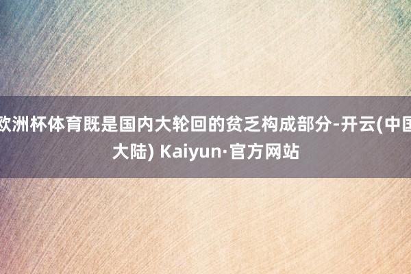 欧洲杯体育既是国内大轮回的贫乏构成部分-开云(中国大陆) Kaiyun·官方网站